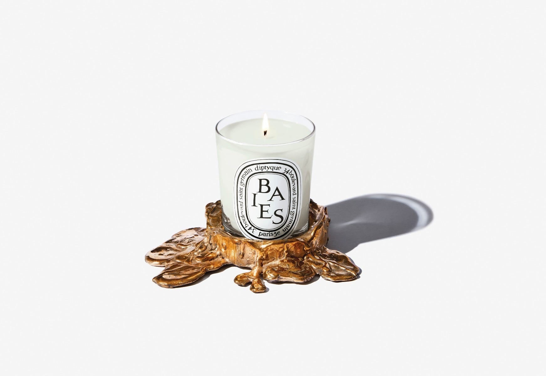 Small gold bronze candle holder - For classic candles - Image 2
